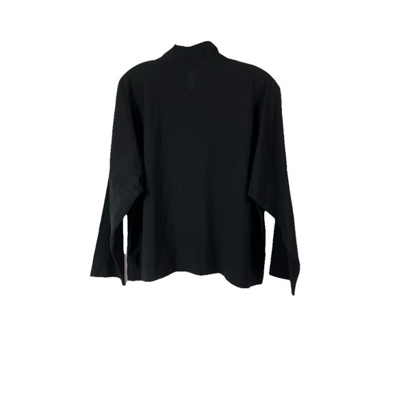 0 Eskandar Crop  Fine Wool boxy drape small Stand collar black blouse top - Picture 3 of 3